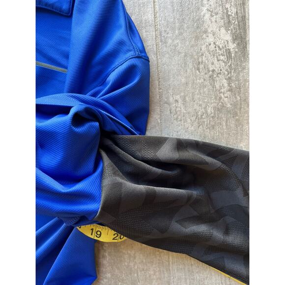 Nike Golf Polo Blue Black Dri-Fit Tour Performance Long Sleeve Athletic Shirt XL - Picture 9 of 9